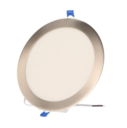 Panel LED Niquel Downlight 25W Redondo Empotrable Extraplano Corte 280mm
