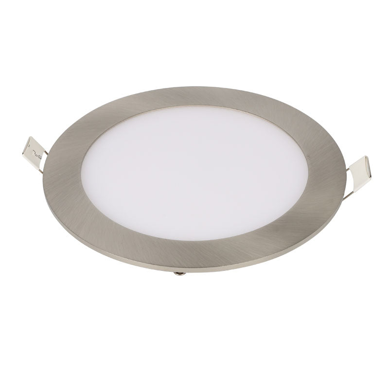 Panel LED Niquel Downlight 25W Redondo Empotrable Extraplano Corte 280mm