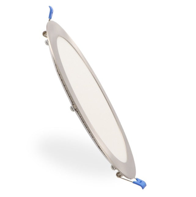 Panel LED Niquel Downlight 25W Redondo Empotrable Extraplano Corte 280mm