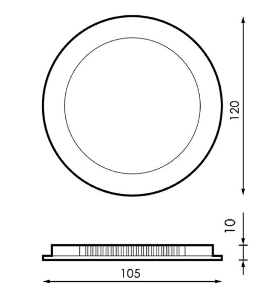 Panel LED Niquel Downlight 6W Redondo Empotrable Extraplano Corte 105mm