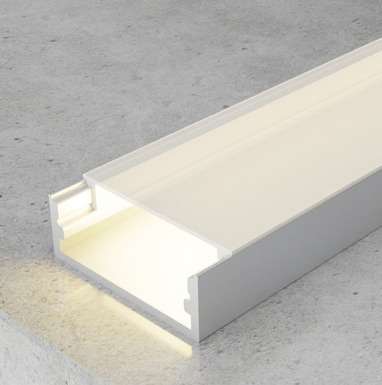 Pack 10 Perfiles de Aluminio Superficie Con Difusor Opal Longitud 2 Metros LY27-09-AL