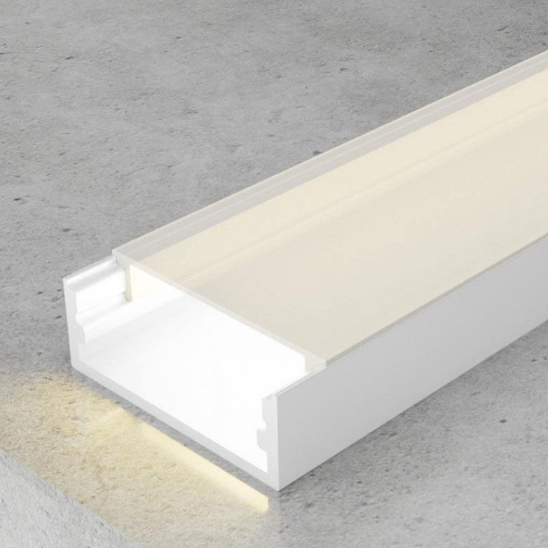 Pack 10 Perfiles de Aluminio Color Blanco Superficie Con Difusor Opal Longitud 2 Metros LY21-11-BL