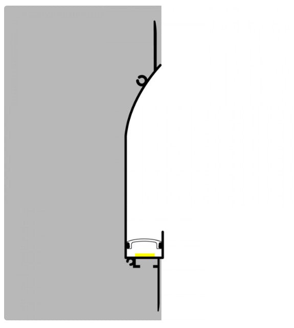 Pack 5 Perfiles de Aluminio Para Empotrar Con Difusor Opal Longitud 2 Metros LY27-08-AL