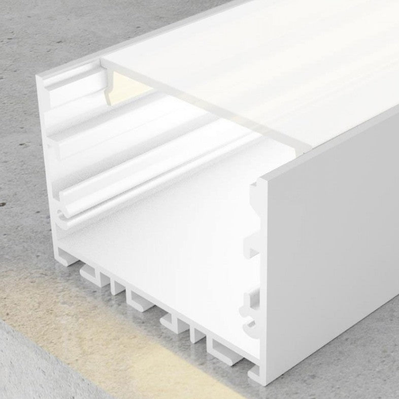 Pack 5 Perfiles de Aluminio Color Blanco Superficie/Colgante Con Difusor Opal Longitud 2 Metros LY21-09-BL