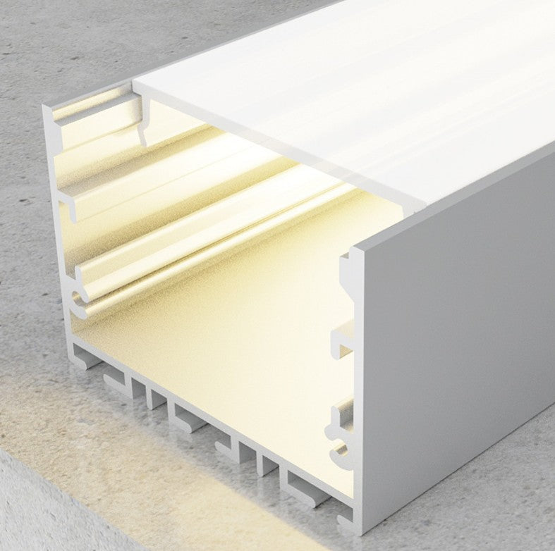 Pack 5 Perfiles de Aluminio Color Plateado Superficie/Colgante Con Difusor Opal Longitud 2 Metros LY21-09-PL