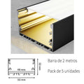 Pack 5 Perfiles de Aluminio Color Negro Superficie/Colgante Con Difusor Opal Longitud 2 Metros LY21-09-NG