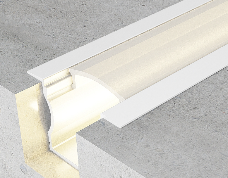 Pack 10 Perfiles de Aluminio para Empotrar con Alas Lacado Blanco 2 Metros Con Difusor Opal