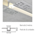 Pack 10 Perfiles de Aluminio para Empotrar con Alas Para Pladur Con Difusor Opal LY21-12-AL