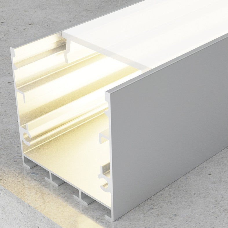 Pack 5 Perfiles de Aluminio Color Plateado Superficie/Colgante 35x35mm Con Difusor Opal Longitud 2 Metros LY21-13-AL