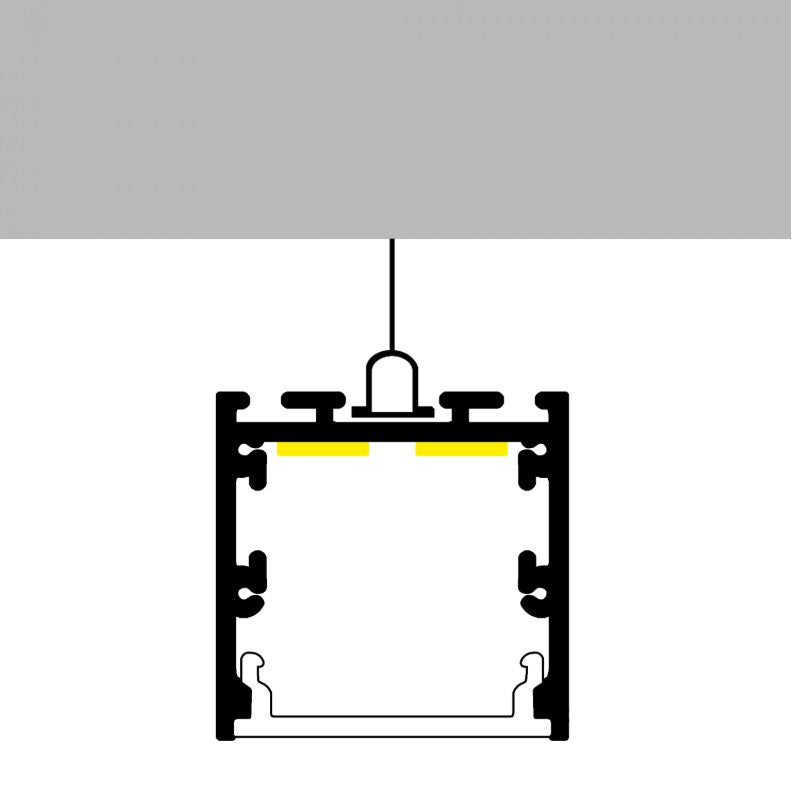 Pack 5 Perfiles de Aluminio Color Plateado Superficie/Colgante 35x35mm Con Difusor Opal Longitud 2 Metros LY21-13-AL