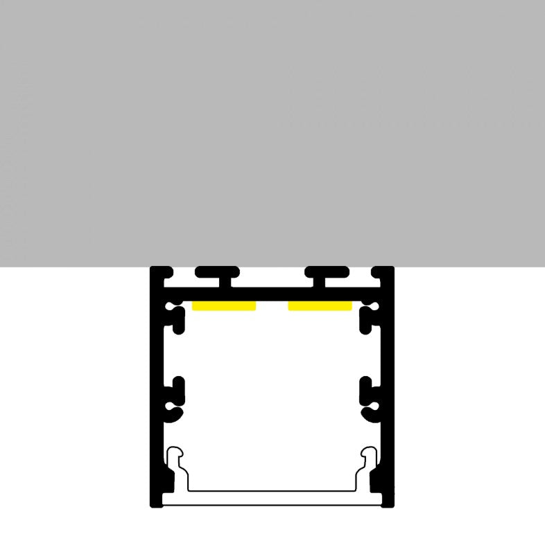 Pack 5 Perfiles de Aluminio Color Plateado Superficie/Colgante 35x35mm Con Difusor Opal Longitud 2 Metros LY21-13-AL