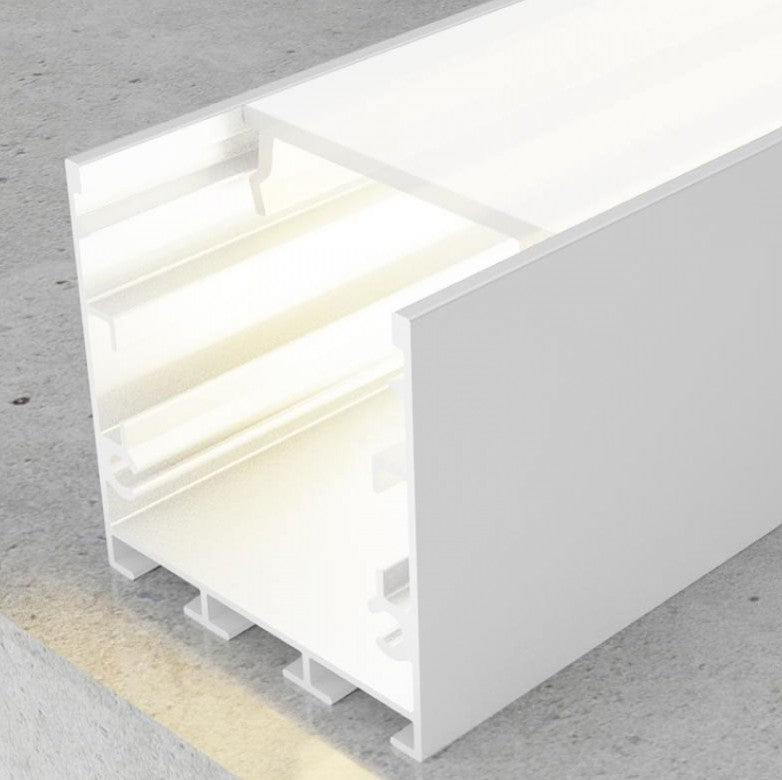 Pack 5 Perfiles de Aluminio Color Blanco Superficie/Colgante 35x35mm Con Difusor Opal Longitud 2 Metros LY21-13-BL