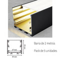 Pack 5 Perfiles de Aluminio Color Negro Superficie/Colgante 35x35mm Con Difusor Opal Longitud 2 Metros LY21-13-NG