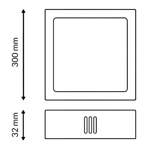 Plafón LED Cuadrado CCT 25W 300x300mm 2500lm Selección de Temperatura (3000K-4000K-6000K) - Diseño Profesional Níquel