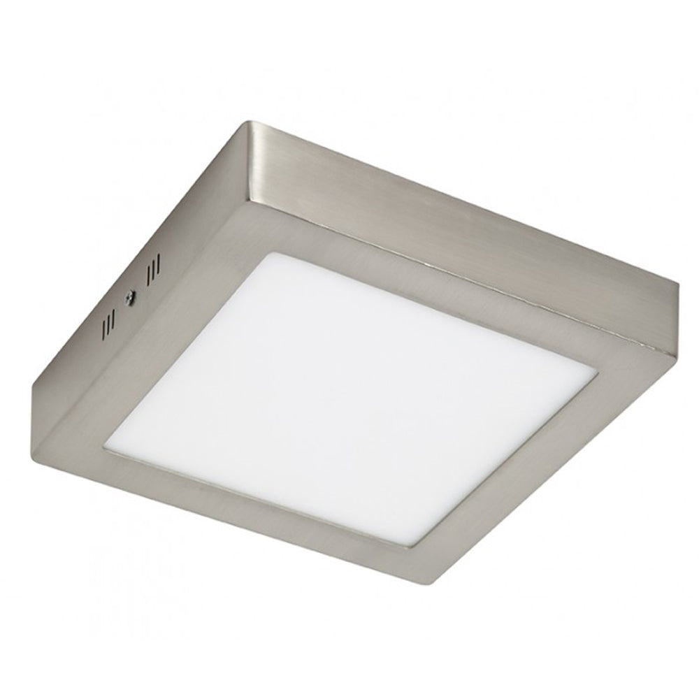 Plafón LED Cuadrado CCT 25W 300x300mm 2500lm Selección de Temperatura (3000K-4000K-6000K) - Diseño Profesional Níquel