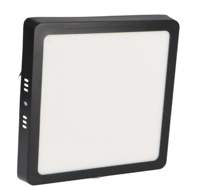 Plafón LED Cuadrado Negro 12W CCT | Diseño Moderno de Superficie | 1200 Lúmenes - Selector CCT