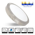 Plafón LED Redondo CCT 12W Ø170mm 1200lm Selección de Temperatura (3000K-4000K-6000K) - Diseño Profesional Níquel