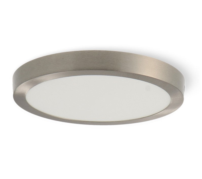 Plafón LED Redondo CCT 25W Ø300mm 2500lm Selección de Temperatura (3000K-4000K-6000K) - Diseño Profesional Níquel
