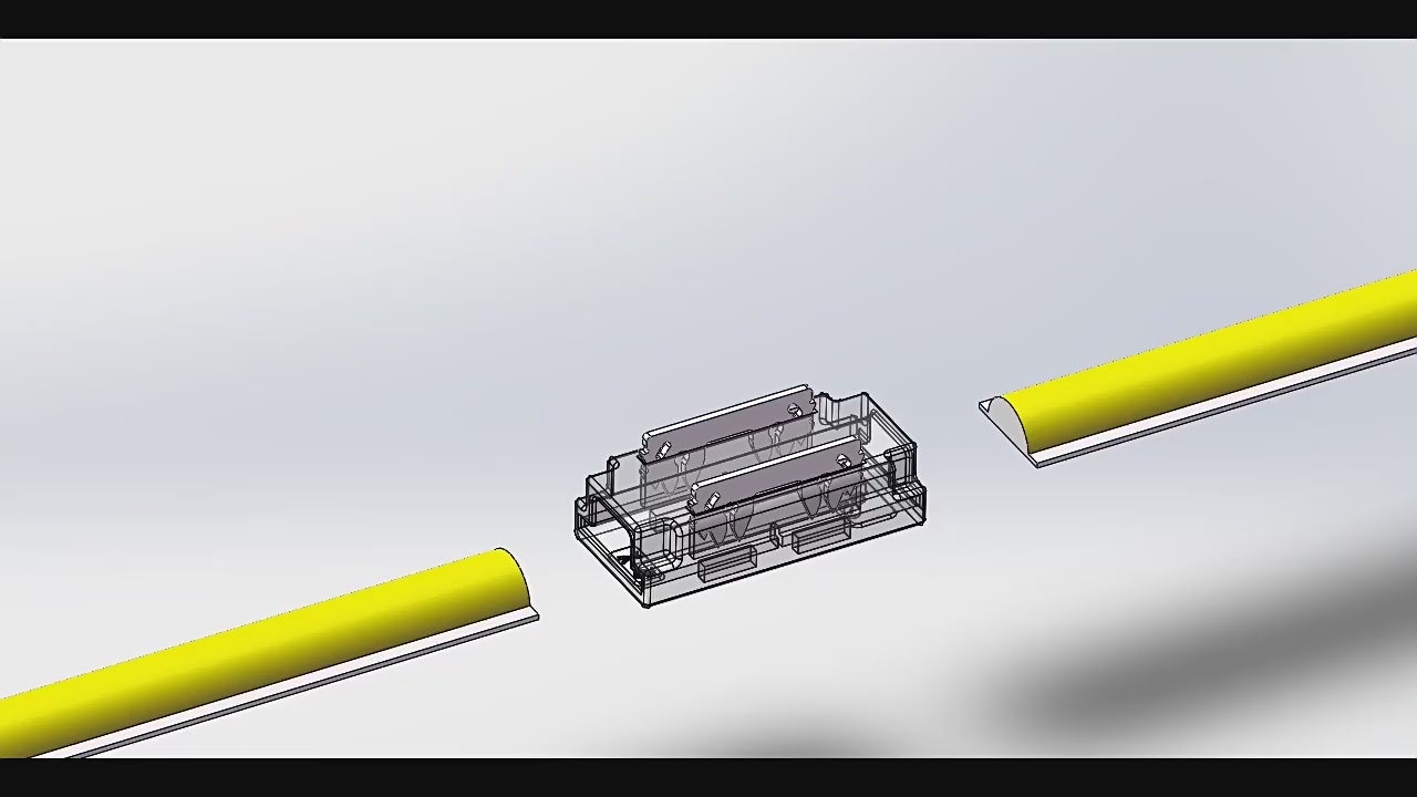 Conector Intermedio Recto Transparente para Tira LED 8mm - Sin Soldadura IP20