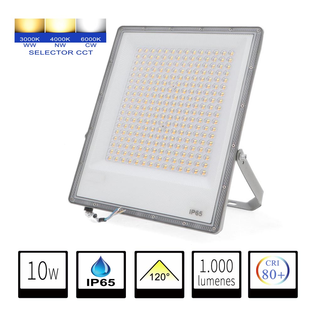 Foco Proyector LED Para Exterior IP65 10W Selector CCT