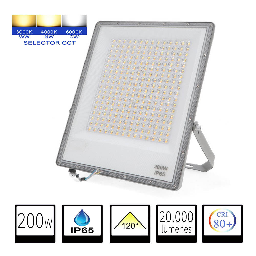 Foco Proyector LED Para Exterior IP65 200W Selector CCT