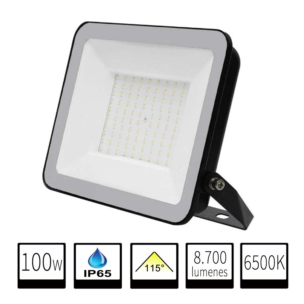 Proyector LED 100W 8,700 Lúmenes - IP65 Exterior - 6500K Blanco Frío