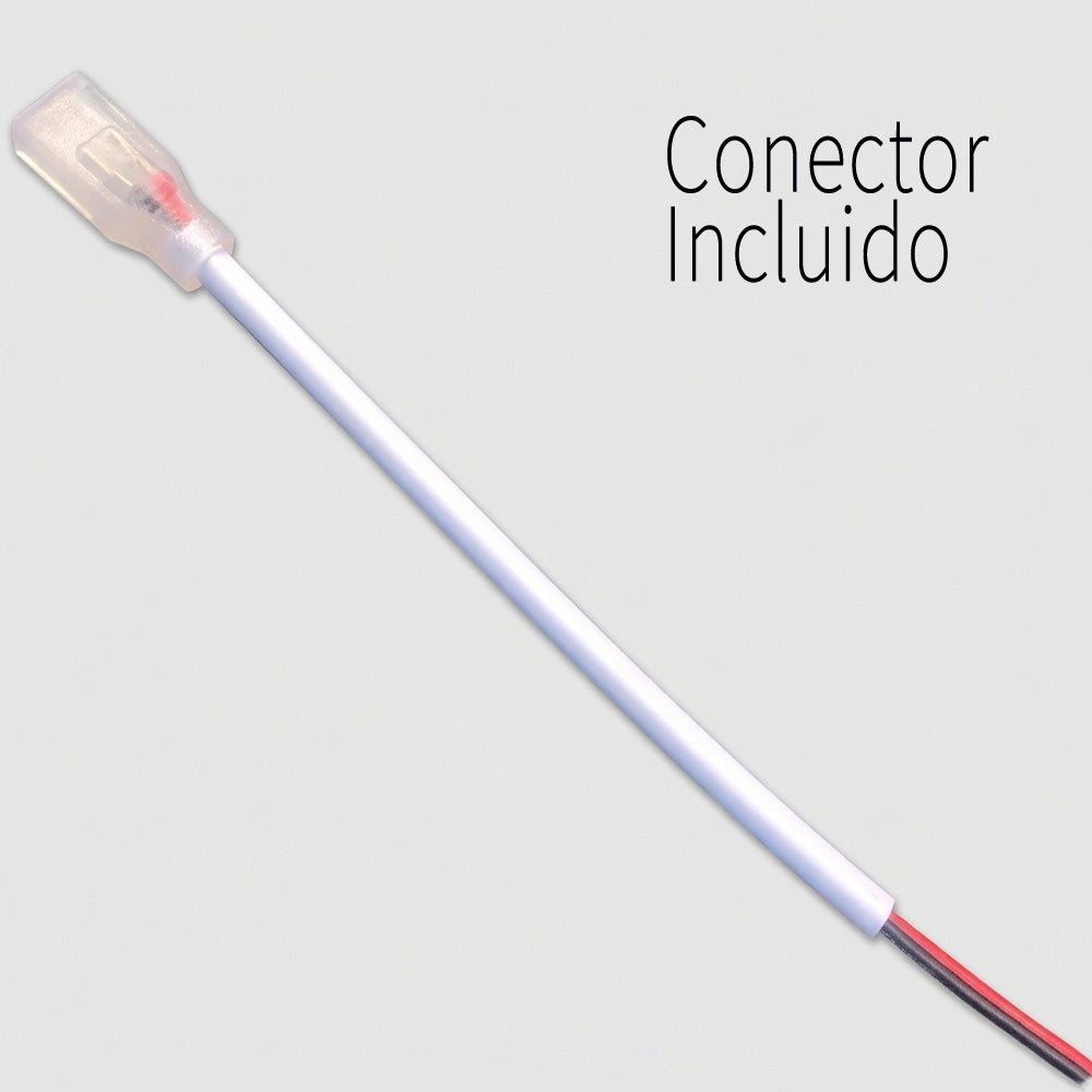 Tira LED COB 220V Directa 10W/m IP65 C/Autoadhesiva - Corte cada 10cm - Alta Densidad - 3000K Blanco Calido