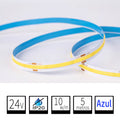 Tira LED 24V COB IP20 Azul 10w/m 320chips/m Rollo de 5 metros Anchura 8mm
