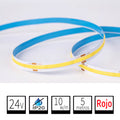 Tira LED 24V COB IP20 Rojo 10w/m 320chips/m Rollo de 5 metros Anchura 8mm