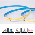 Tira LED 24V COB IP20 Rosa 10w/m 320chips/m Rollo de 5 metros Anchura 8mm
