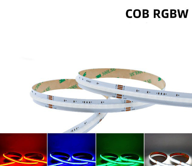 Tira LED COB 24V RGB + 6000K Blanco Frío IP20 19W/m 784chips/m Rollo 5 Metros
