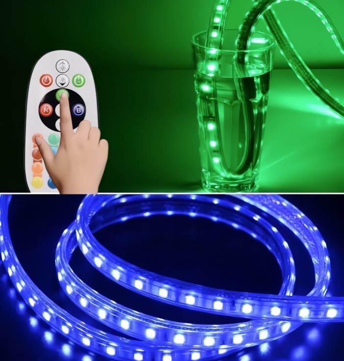 Tira LED 220V IP54 RGB SMD5050 10w/m 900lm/m 60chips/m Mando Incluido