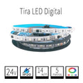 Tira LED Digital RGB IC 24V DC - 14W/m SMD5050 - 60 LED/m - IP20 Interior - 5 Metros
