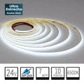 Tira LED COB 24V IP20 7W/m CRI90 6500K Blanco Frio – Diseño Ultra Estrecho 3mm (Rollo de 10metros)