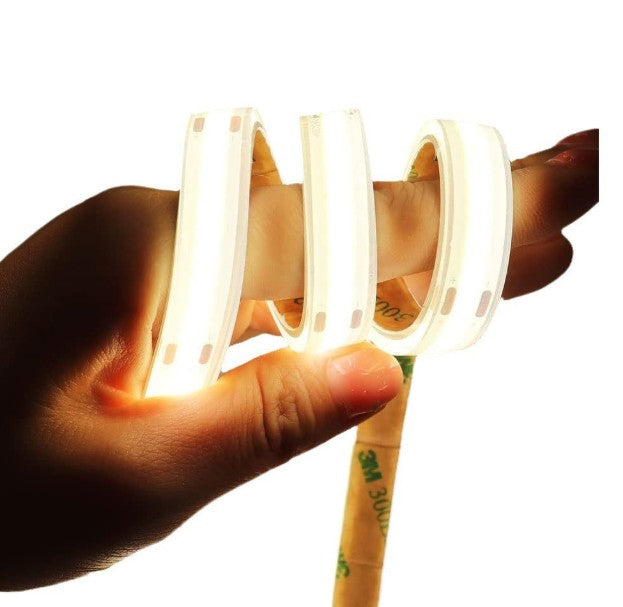 Tira LED 24V COB IP65 6500K 10w/m 950lm/m 320chips/m Rollo de 5 metros Anchura 8mm