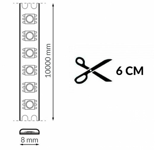 Tira LED CCT DC24V 12W/m SMD2835 IP20 (10 Metros) - 192 chips/m 3000K-6000K