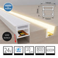Tira LED DC 24V Neón de Silicona Empotrable 10x10mm 6000K-Blanco Frio 10W/M Ideal Para Armarios y Muebles Venta Por Metros Serie Munich